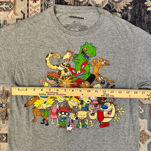 Nickelodeon Gray Graphic 90’s TV Show Collection Short Sleeve Shirt Size Small - Picture 6 of 8